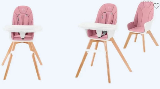 Chaise haute de marque KINDERKRAFT - modèle : TIXI - couleur : blanc/ROSE